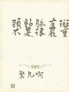 颈动脉有斑块是不是很严重