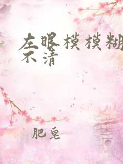 左眼模模糊糊看不清