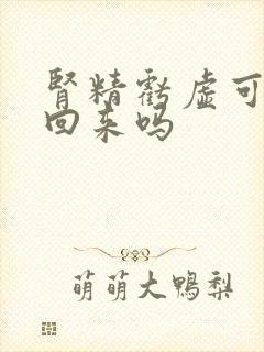 肾精亏虚可以补回来吗