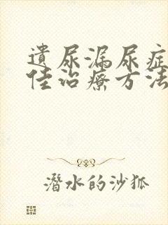 遗尿漏尿症的最佳治疗方法是什么