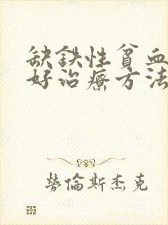 缺铁性贫血的最好治疗方法