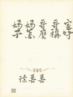 妈妈哥哥家的儿子怎么称呼