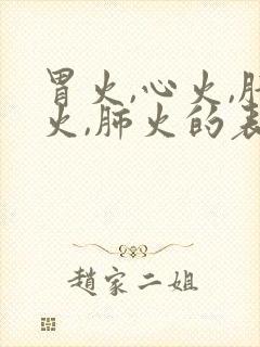 胃火,心火,肝火,肺火的表现