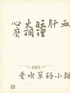 心火旺肝血虚怎么调理