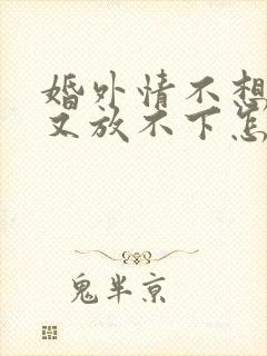 婚外情不想继续又放不下怎么办