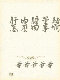 肝内胆管结石是怎么回事啊