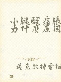 小腿酸痛胀痛无力什么原因