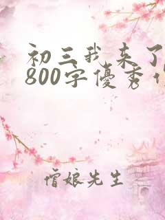 初三我来了作文800字优秀作文