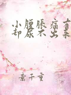 小腹胀痛有尿意却尿不出来