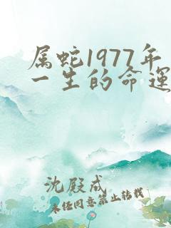 属蛇1977年一生的命运