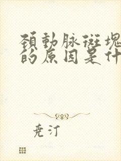 颈动脉斑块形成的原因是什么