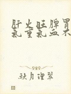 肝火旺脾胃虚湿气重气血不足怎么调理