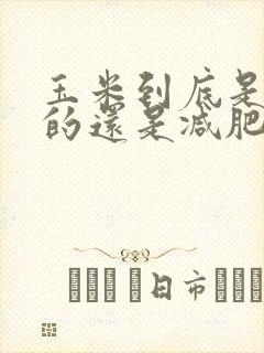 玉米到底是增肥的还是减肥的