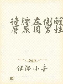 后腰左侧酸痛什么原因男性