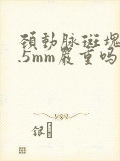 颈动脉斑块厚1.5mm严重吗