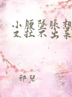 小腹坠胀想拉屎又拉不出来