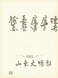 脸长痘痘硬硬的怎么消下去