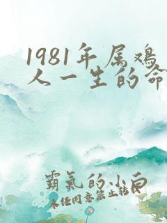 1981年属鸡人一生的命运