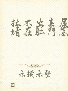 拉不出来屎一直堵在肛门怎么办