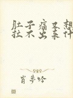 肚子痛又想拉又拉不出来什么原因