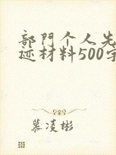 部门个人先进事迹材料500字