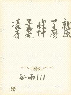 凌晨醒了就睡不着是什么原因