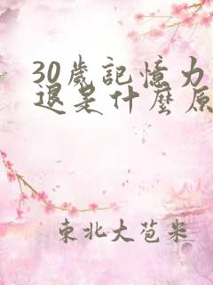 30岁记忆力衰退是什么原因引起的