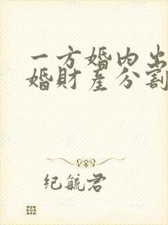 一方婚内出轨离婚财产分割