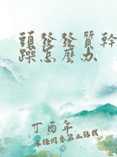 头发发质干枯毛躁怎么办