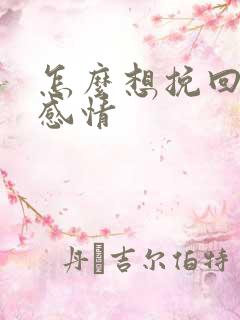 怎么想挽回一段感情