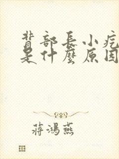 背部长小疙瘩痒是什么原因