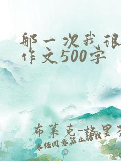 那一次我很感动作文500字