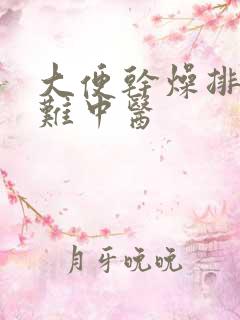 大便干燥排便困难中医