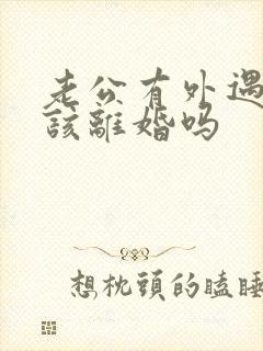 老公有外遇了我该离婚吗