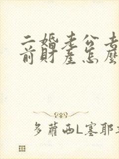 二婚老公去世婚前财产怎么继承