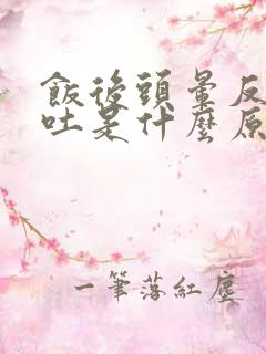 饭后头晕反胃想吐是什么原因