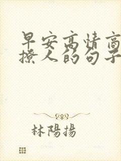 早安高情商幽默撩人的句子