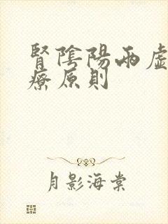 肾阴阳两虚的治疗原则