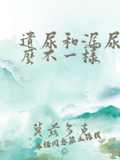 遗尿和漏尿有什么不一样