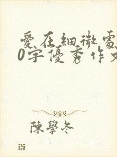 爱在细微处800字优秀作文