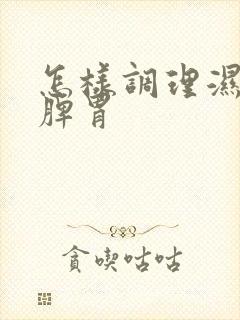 怎样调理湿气重脾胃