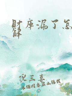 财库漏了怎么化解