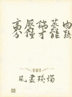 高压锅蒸肉要几分钟才能熟