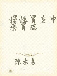 慢性胃炎中医治疗胃病