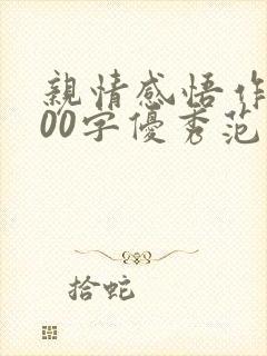 亲情感悟作文800字优秀范文初中生