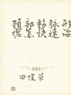 颈部动脉形成斑块怎快速治疗