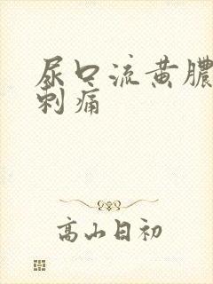 尿口流黄脓有点刺痛