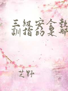 三级安全教育培训指的是哪三级