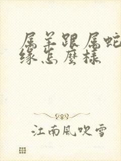 属羊跟属蛇的姻缘怎么样