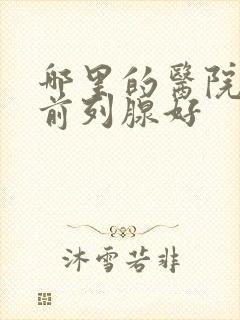 哪里的医院治疗前列腺好